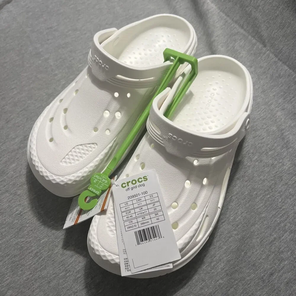 NWT Crocs Off Grid Clog - White Mens 11 Streetwear Comfort Shoes